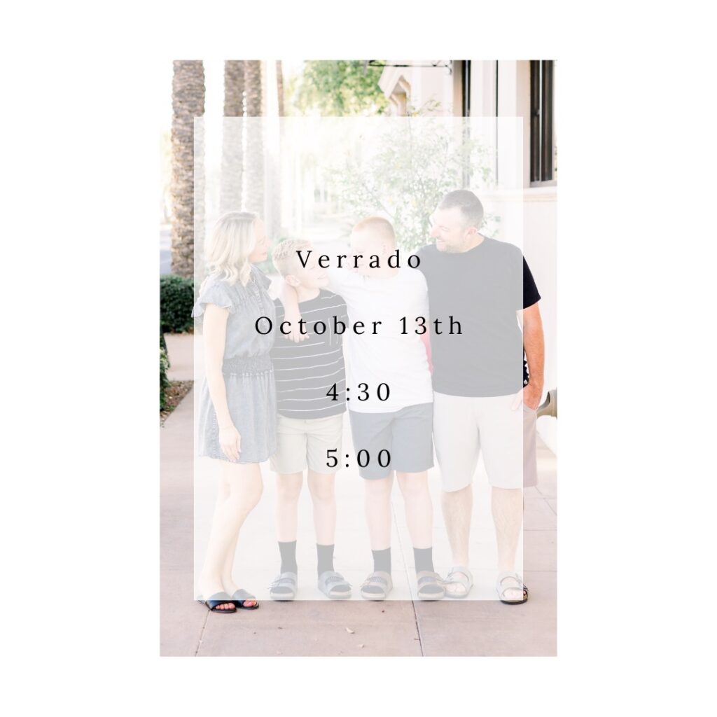 Verrado Mini Session Information.